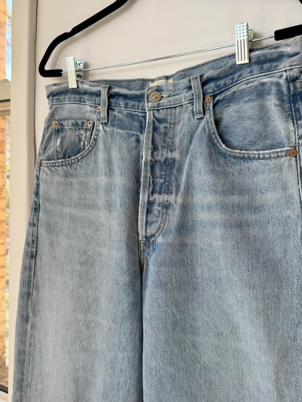 Citizens of Humanity Ayla Baggy Cuffed Crop Wide Leg Jeans Gemini Light Blue 28 - Picture 6 of 14